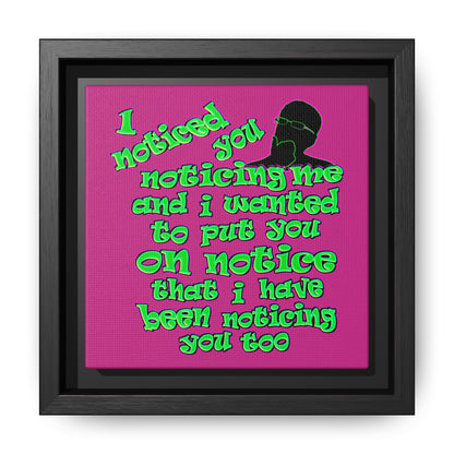 noticed you noticing - framed canvas art (pink)