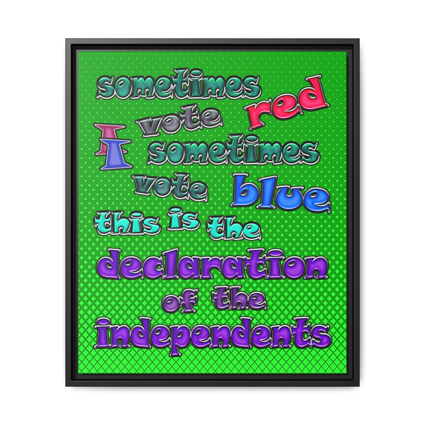 declaration of the independents - framed canvas art (logo green)