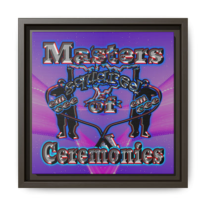 em cee squared - framed canvas art (purple-pink wave)