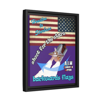 shoot for the stars - framed canvas art (purple)