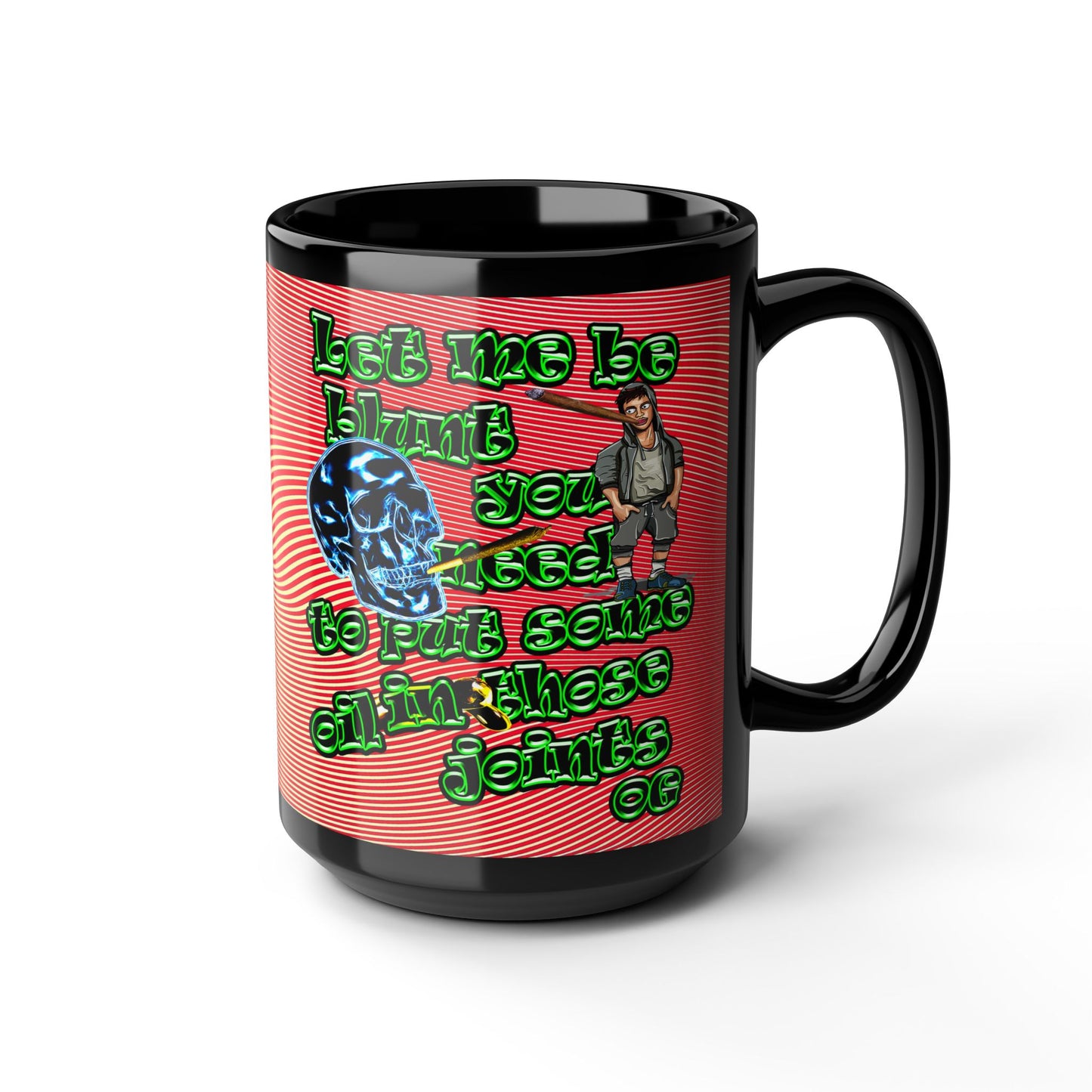 og - Black Mug (yellow-orange wave)