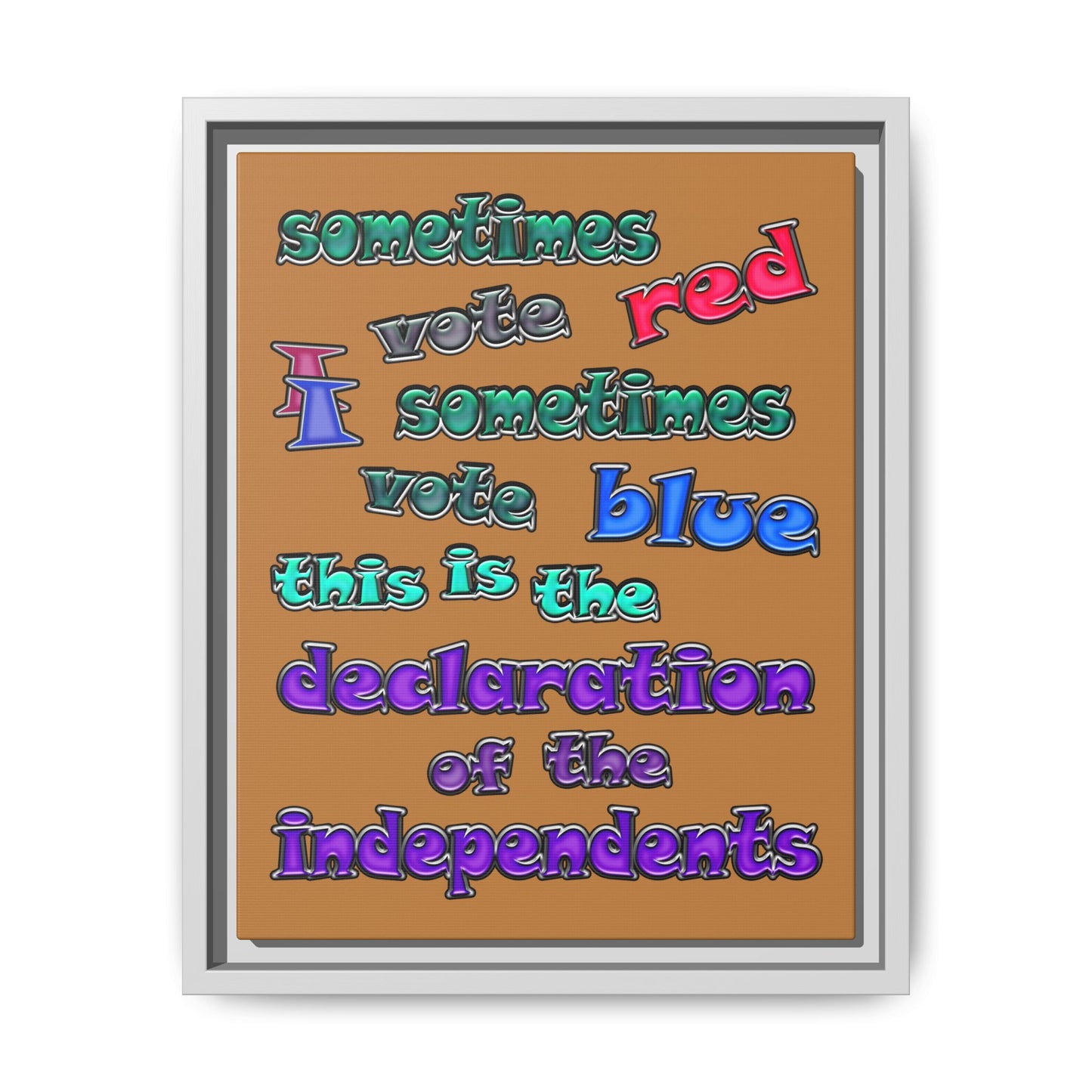 declaration of the independents - framed canvas art (light brown)