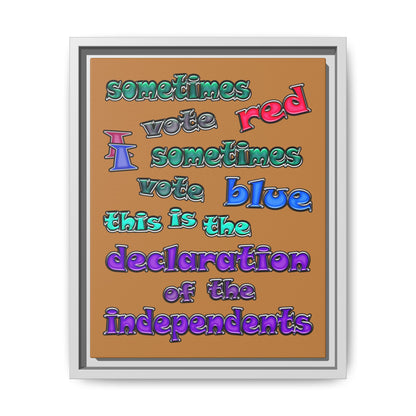declaration of the independents - framed canvas art (light brown)