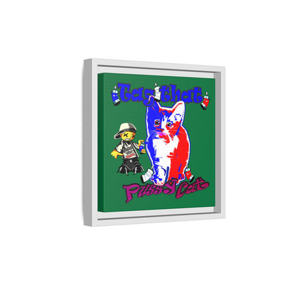 tag that - framed canvas art (dark green)