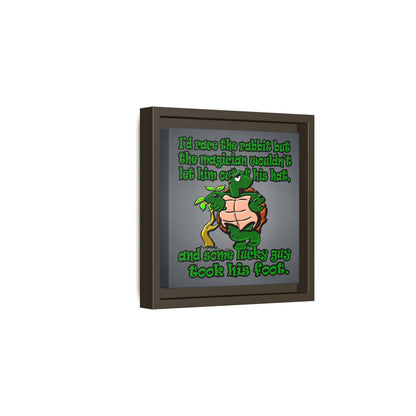 turtle race - framed canvas art (grey-light grey)