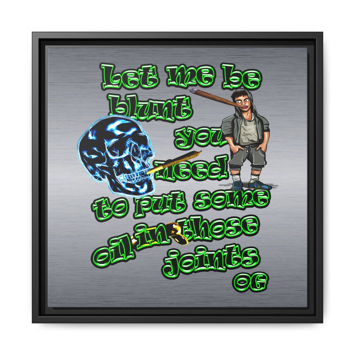 og - framed canvas art (brushed nickel)