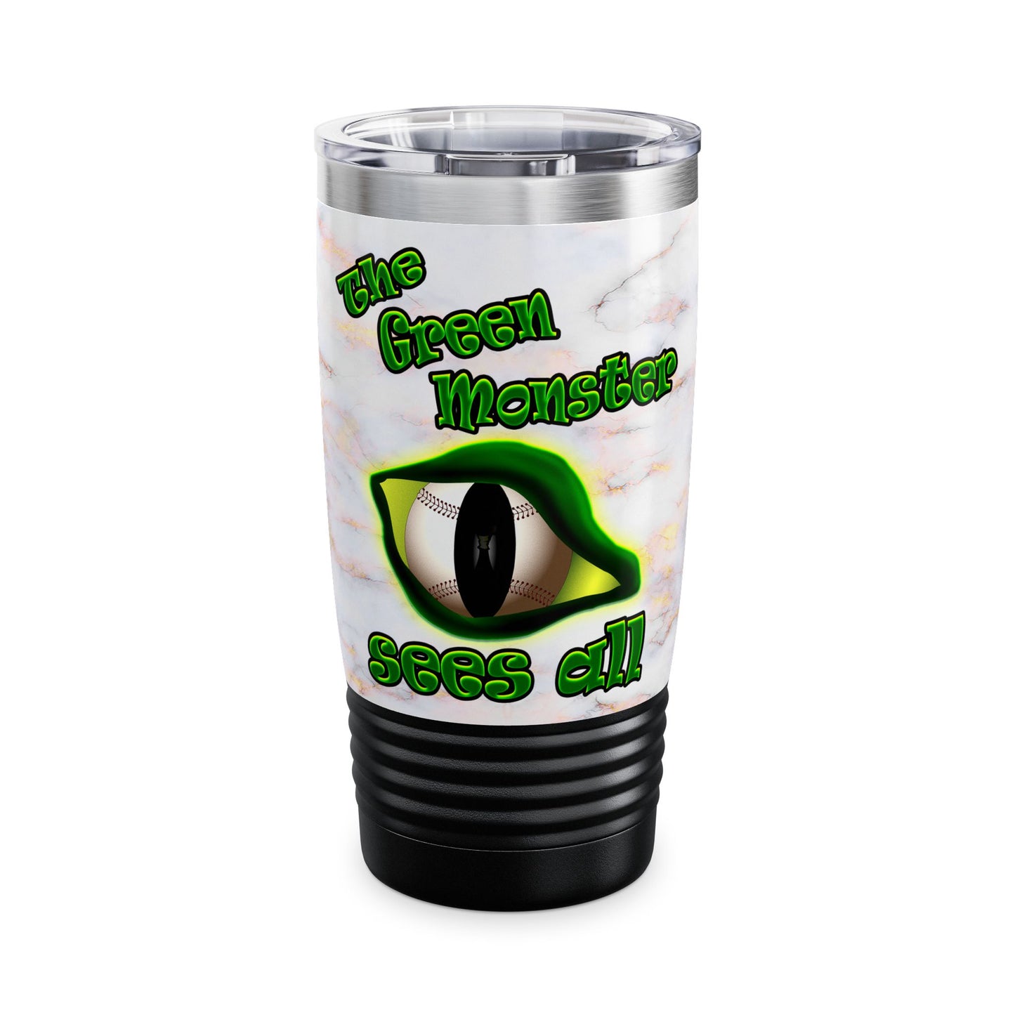 green monster - Ringneck Tumbler, 20oz (white marble)