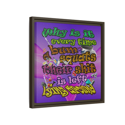the bum's shit - framed canvas art (purple-pink wave)