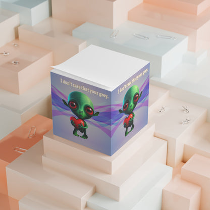 I don't care that your grey - note cube (light blue-pink wave)