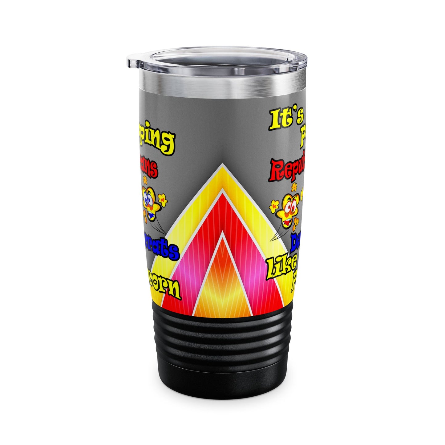 popping like popcorn - Ringneck Tumbler, 20oz (rainbow split)