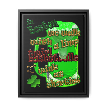 celtics logo - framed canvas art (black)