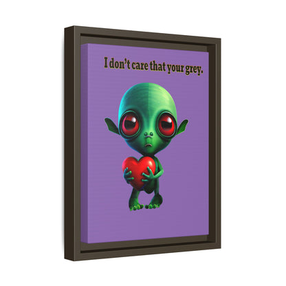 I don't care that your grey - framed canvas art (light purple)