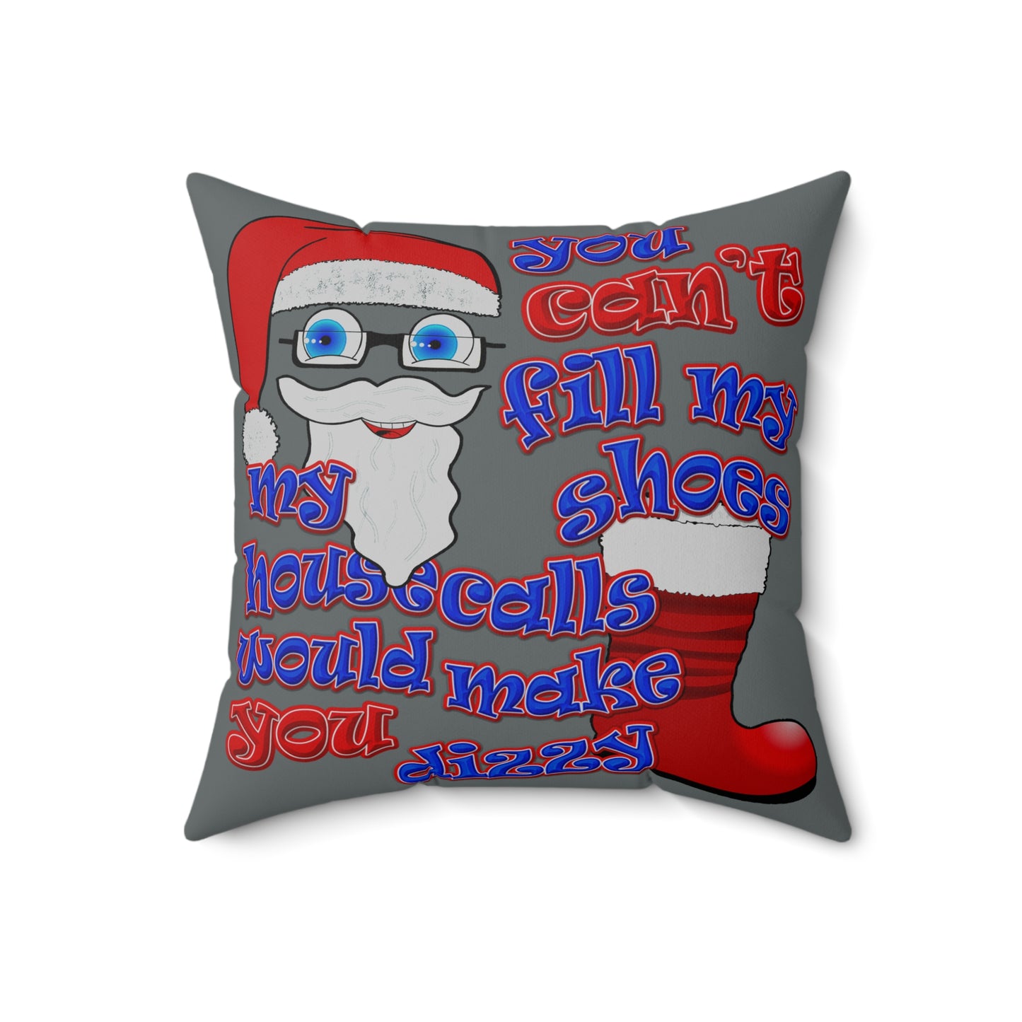 santa's shoes - Spun Polyester Square Pillow - (dark grey)
