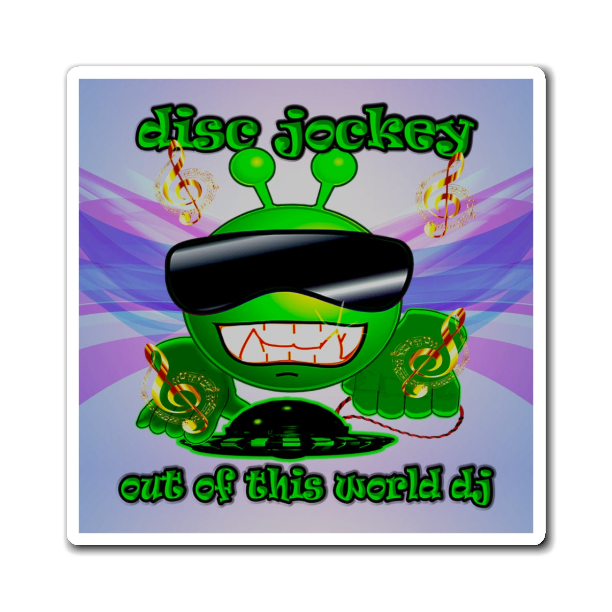disc jockey - Magnets - (light blue-pink wave)