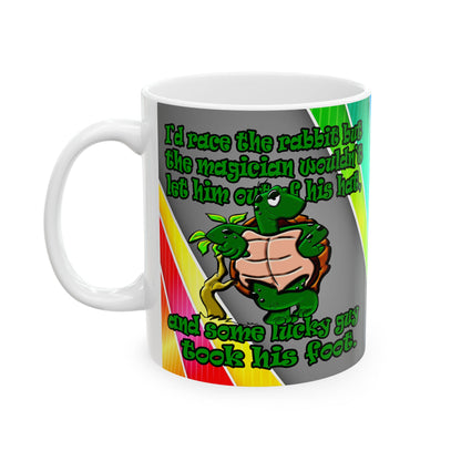 turtle race - White Mug (rainbow split)