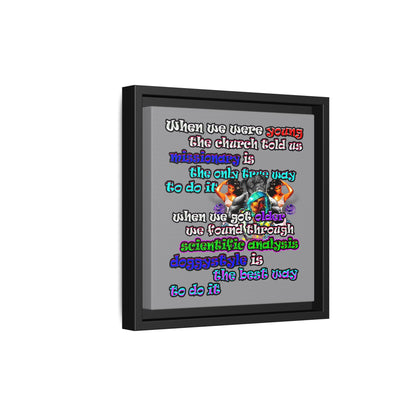 doggystyle - framed canvas art (grey)