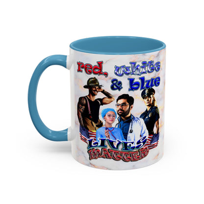 rw&b lives matter - Accent Mug (white marble)