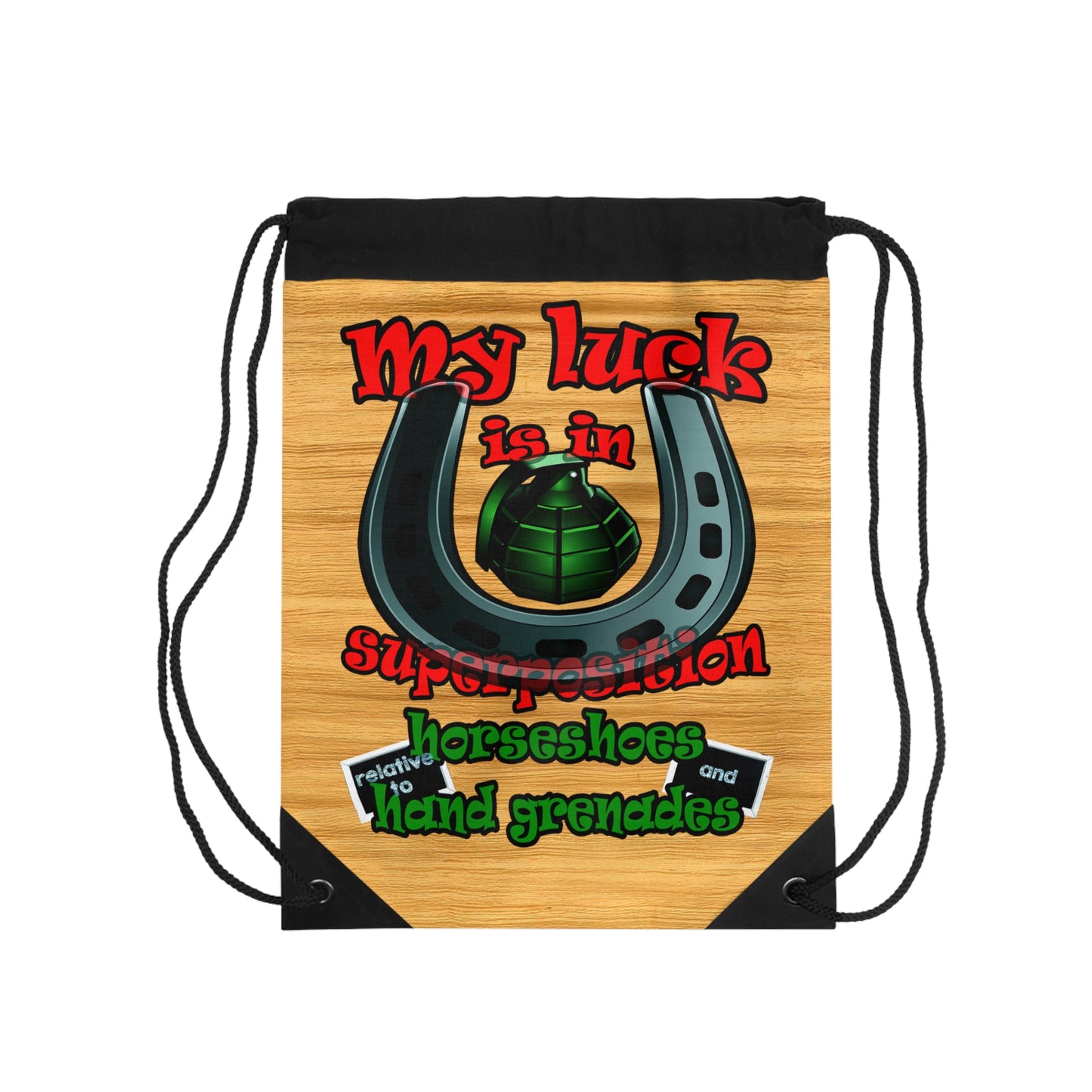my luck - Drawstring Bag (butterscotch wood finish)