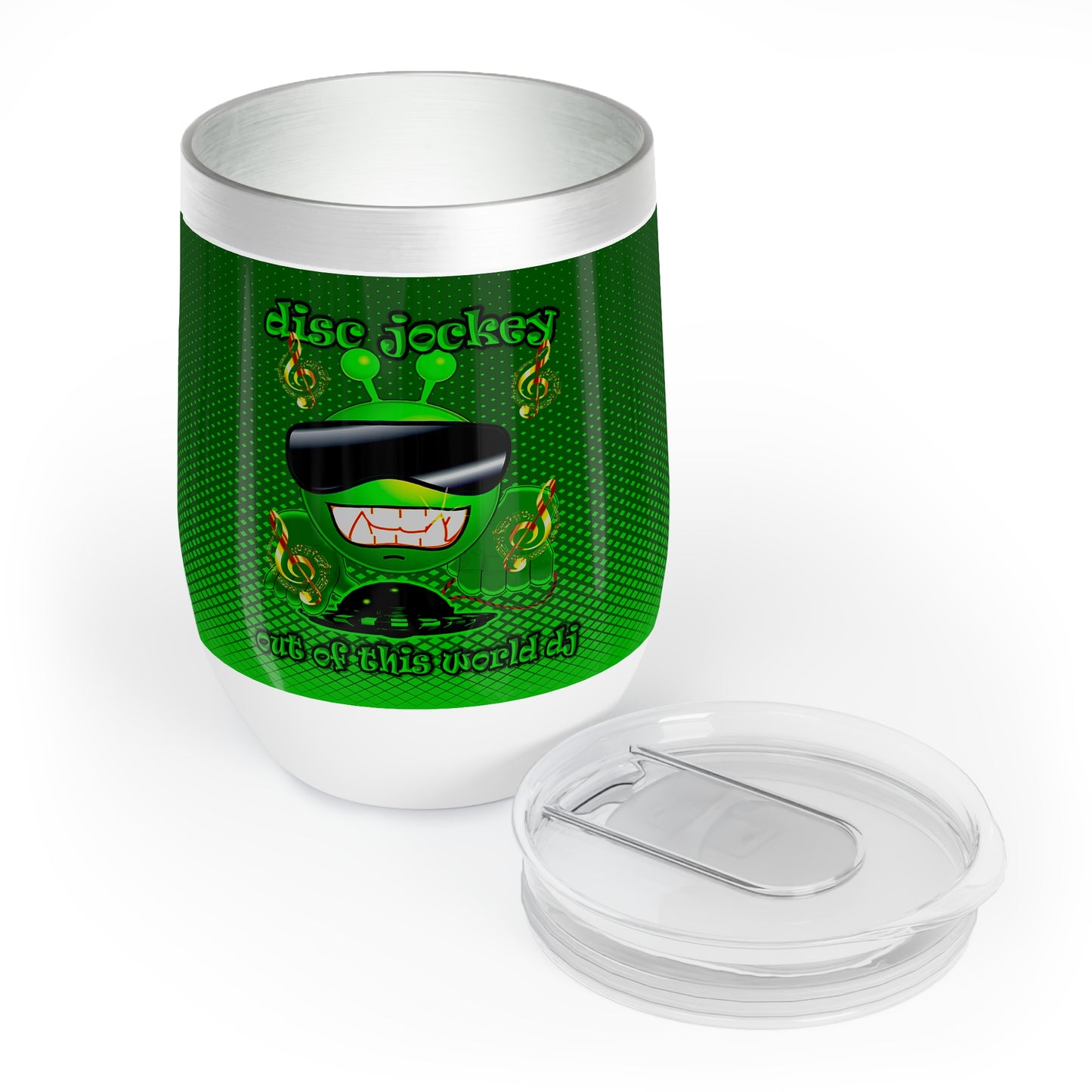 disc jockey - Chill Wine Tumbler (logo green)