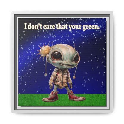 I don't care that your green - framed canvas art ('snoops' background)