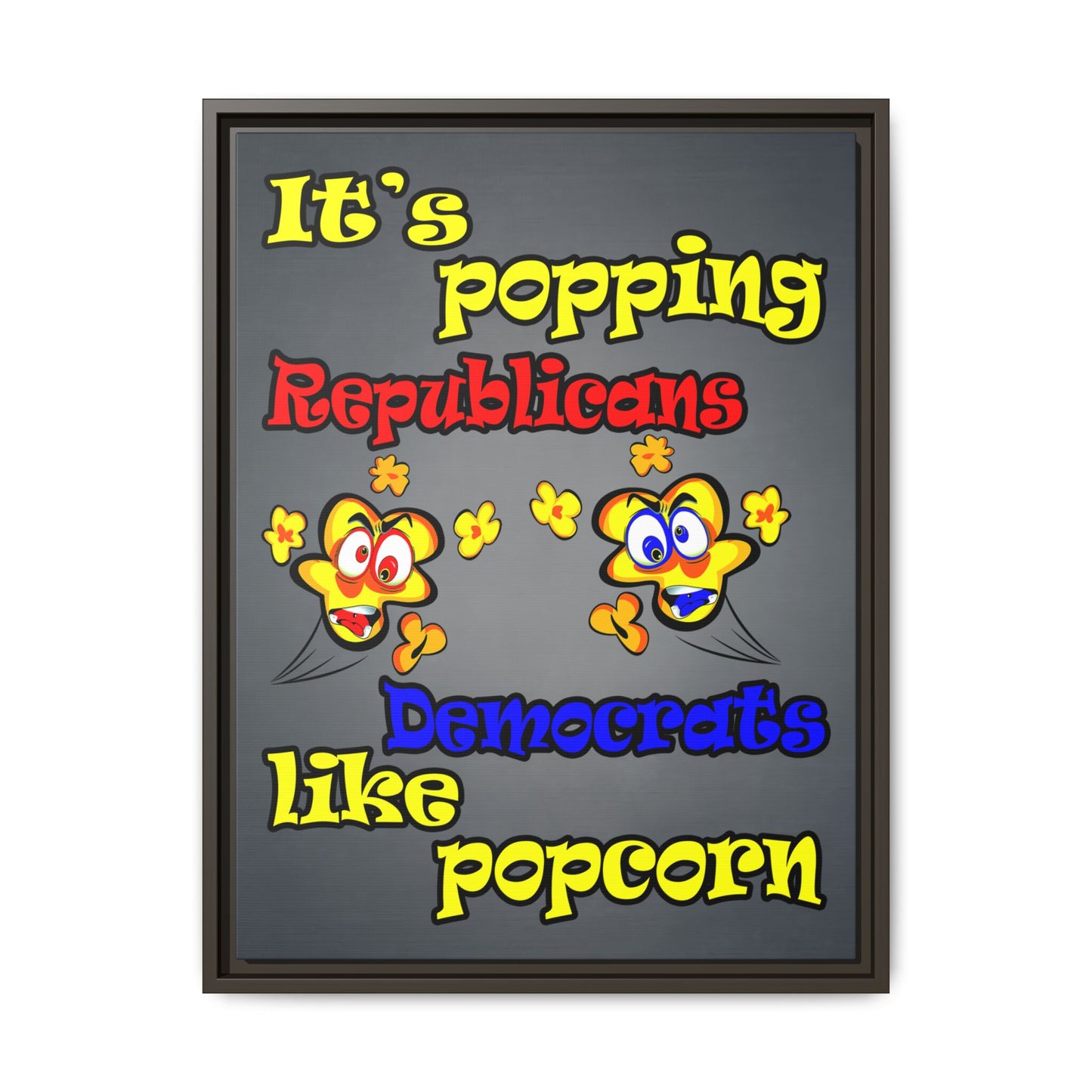 popping like popcorn - framed canvas art (grey-light grey)