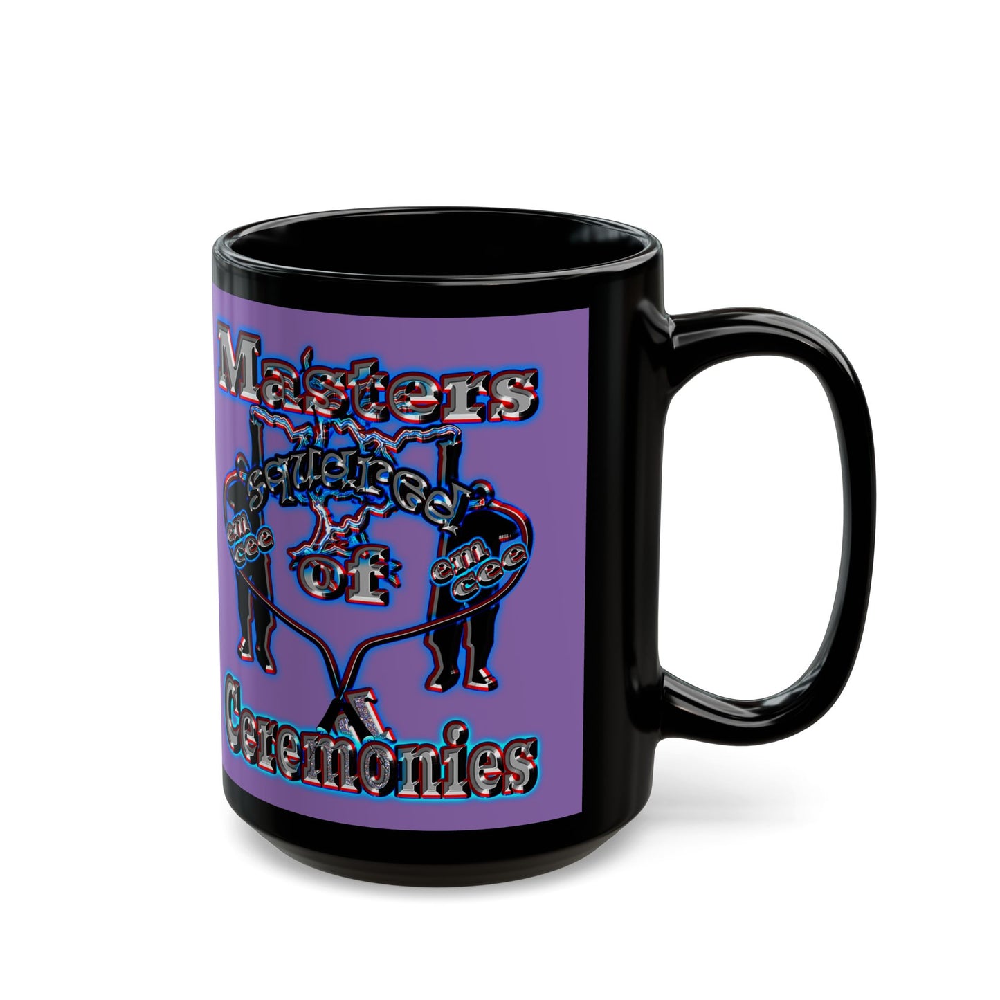 em cee squared - Black Mug (light purple)