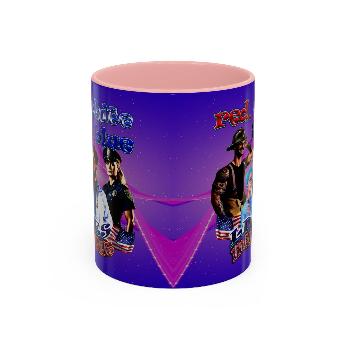 rw&b lives matter - Accent Mug (purple-pink wave)