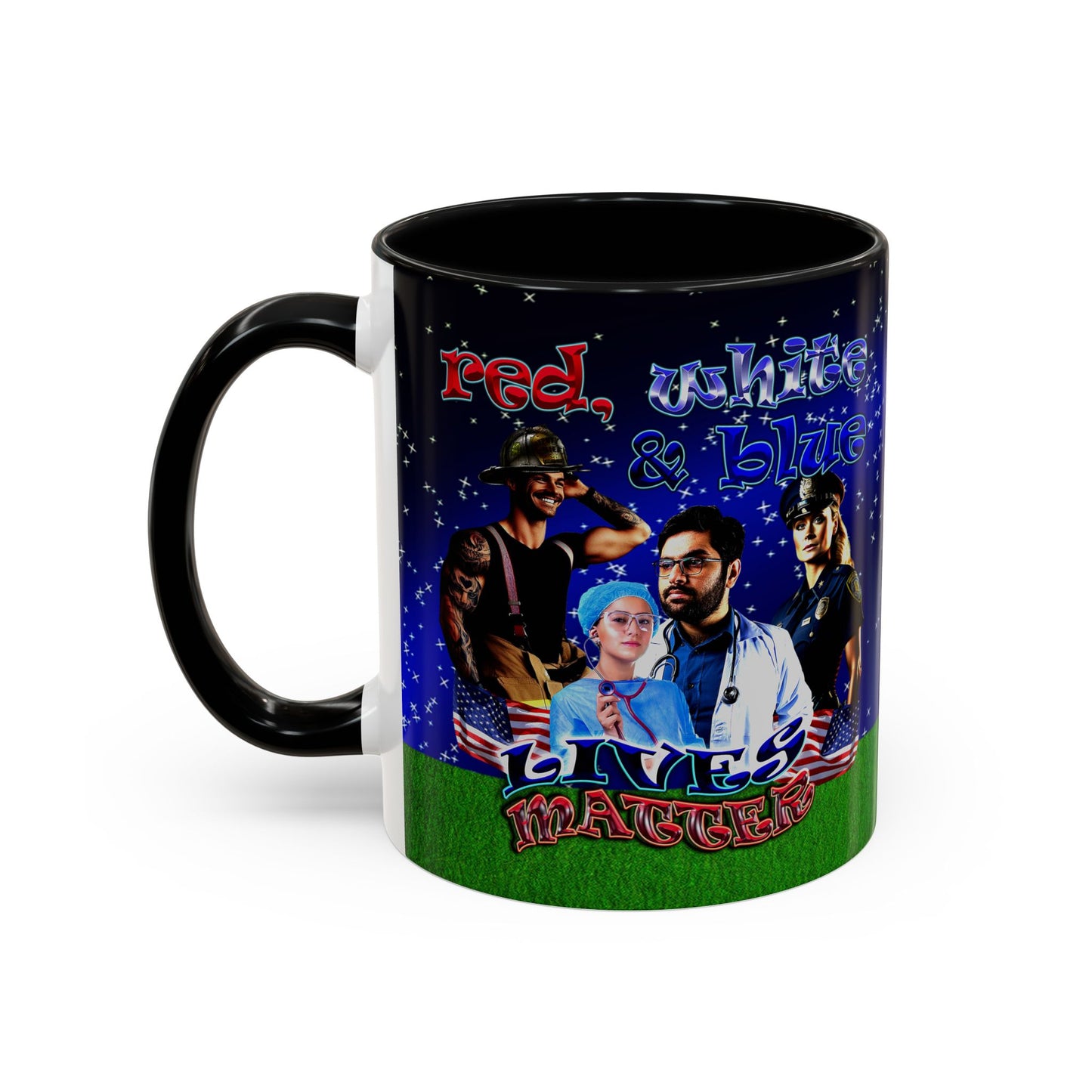 rw&b lives matter - Accent Mug ('snoops' background)