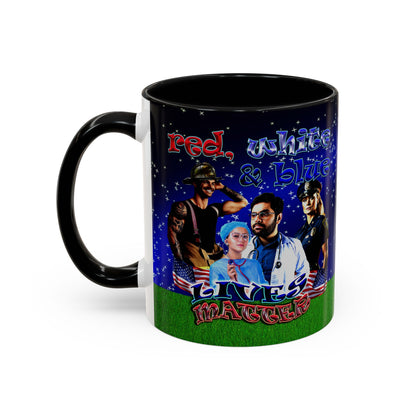 rw&b lives matter - Accent Mug ('snoops' background)