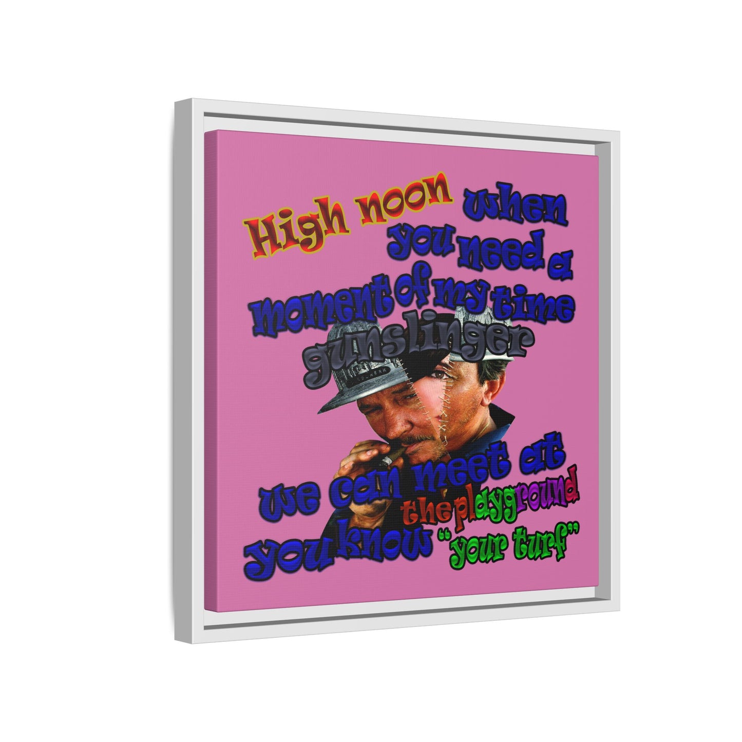 high noon - framed canvas art (light pink)