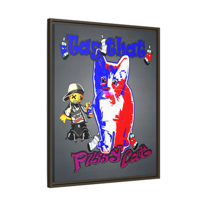 tag that - framed canvas art (grey-light grey)