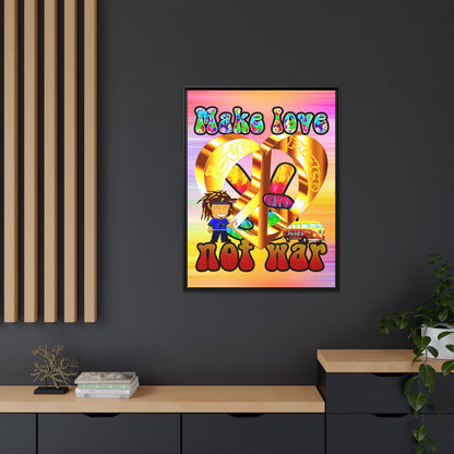 love peace - framed canvas art (color blur)