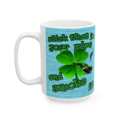 celtics logo - White Mug (faded blue)