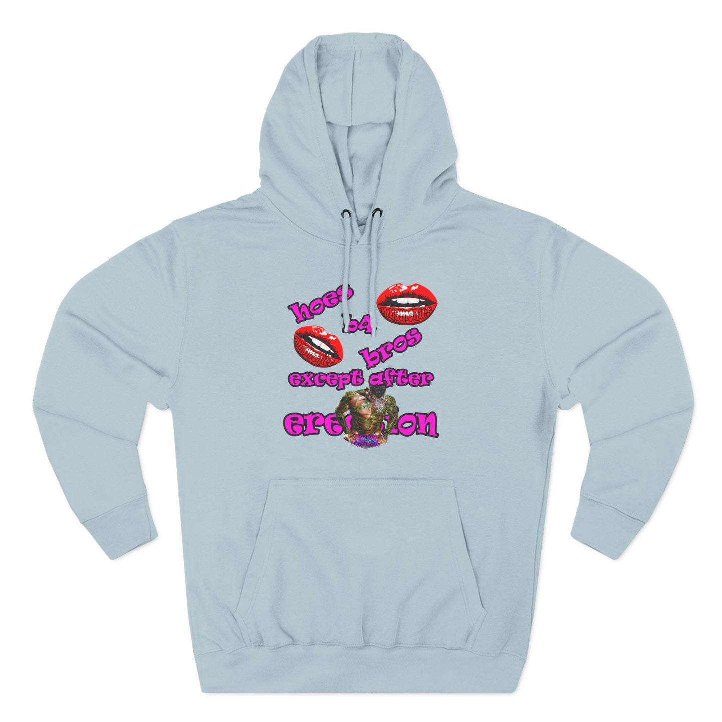 hoes b4 bros - Three-Panel Fleece Hoodie