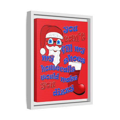 santa's shoes - framed canvas art (red)