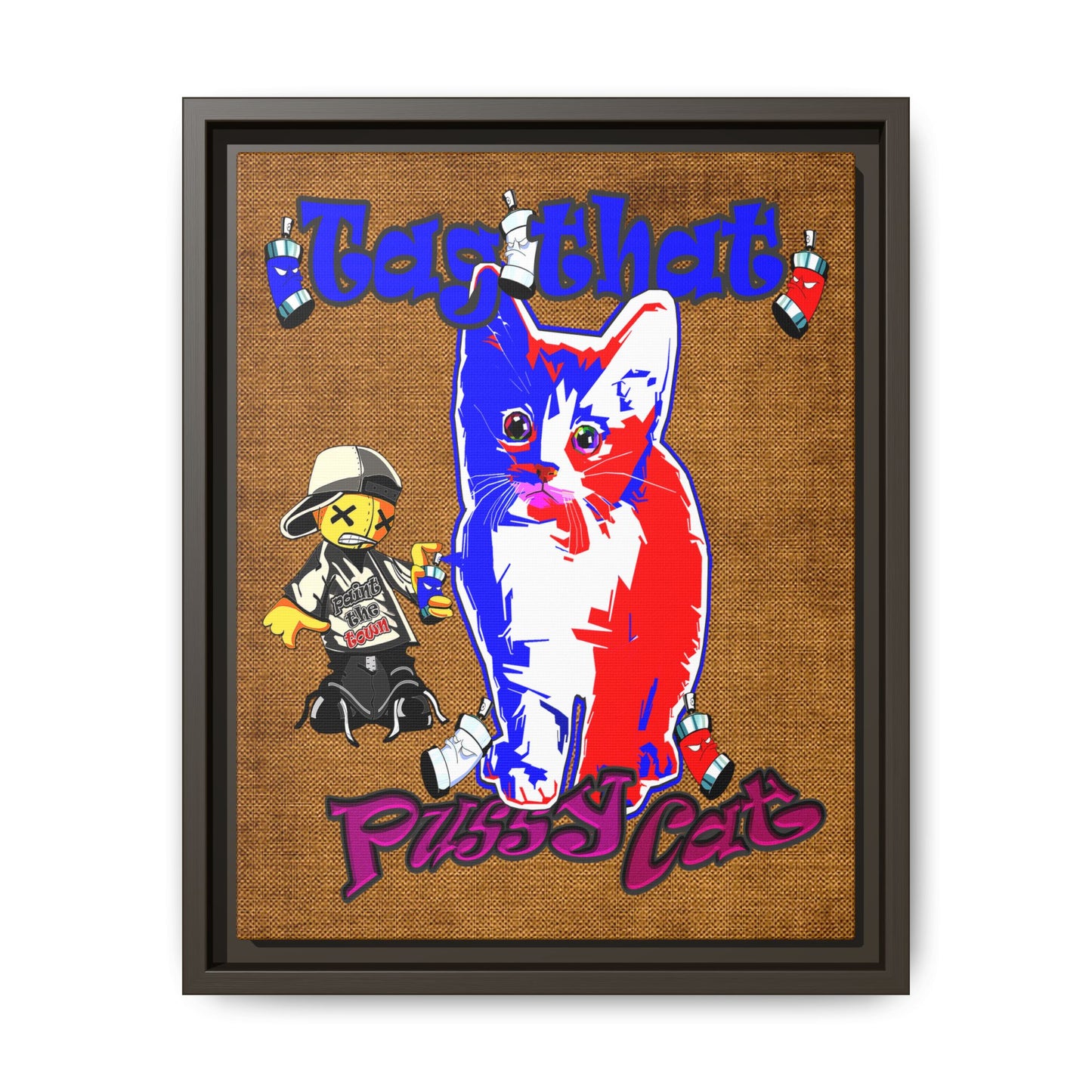 tag that - framed canvas art (brown papyrus)