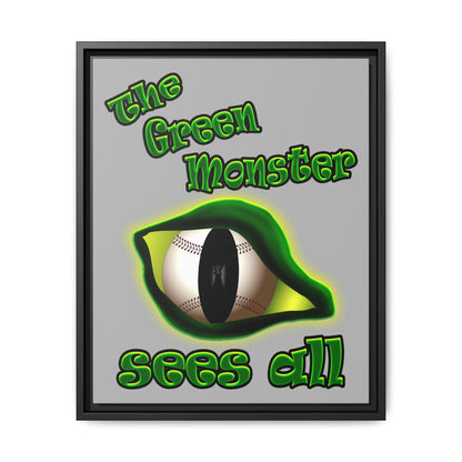 green monster - framed canvas art (light grey)