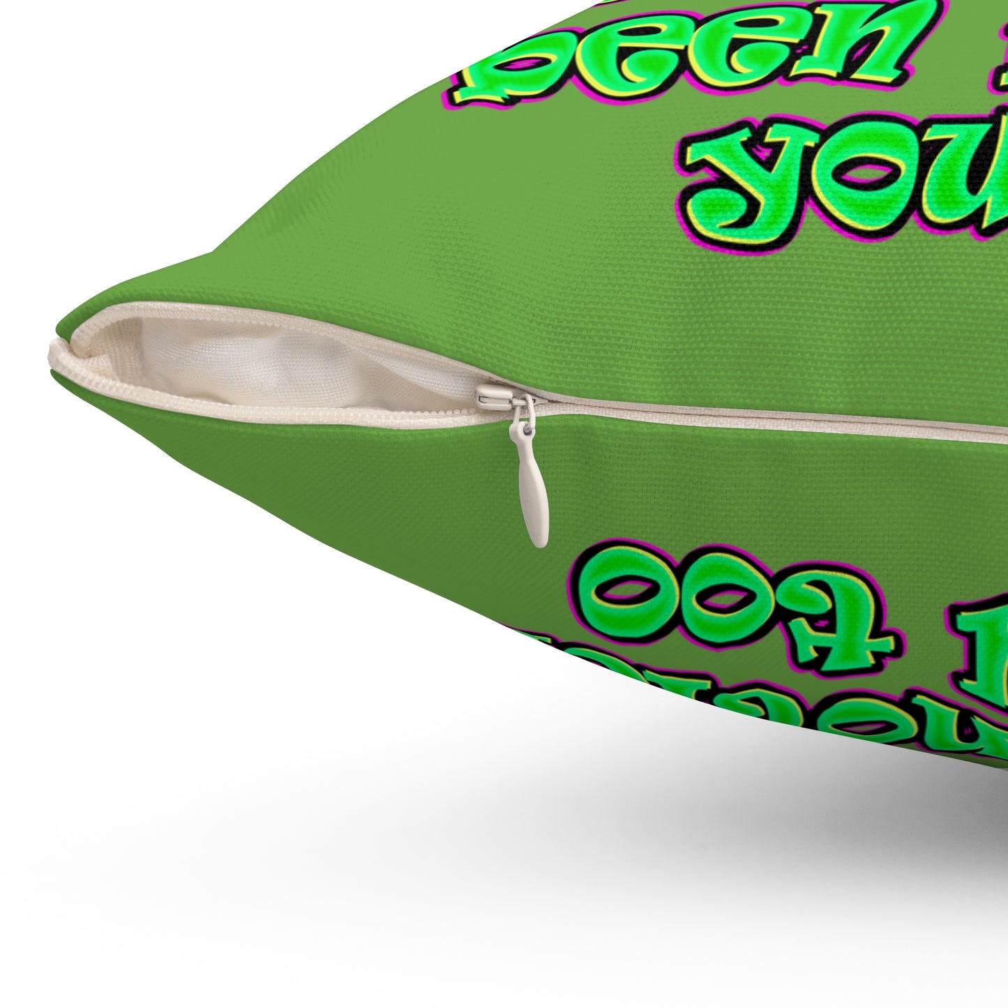 noticed you noticing - Spun Polyester Square Pillow - (green)