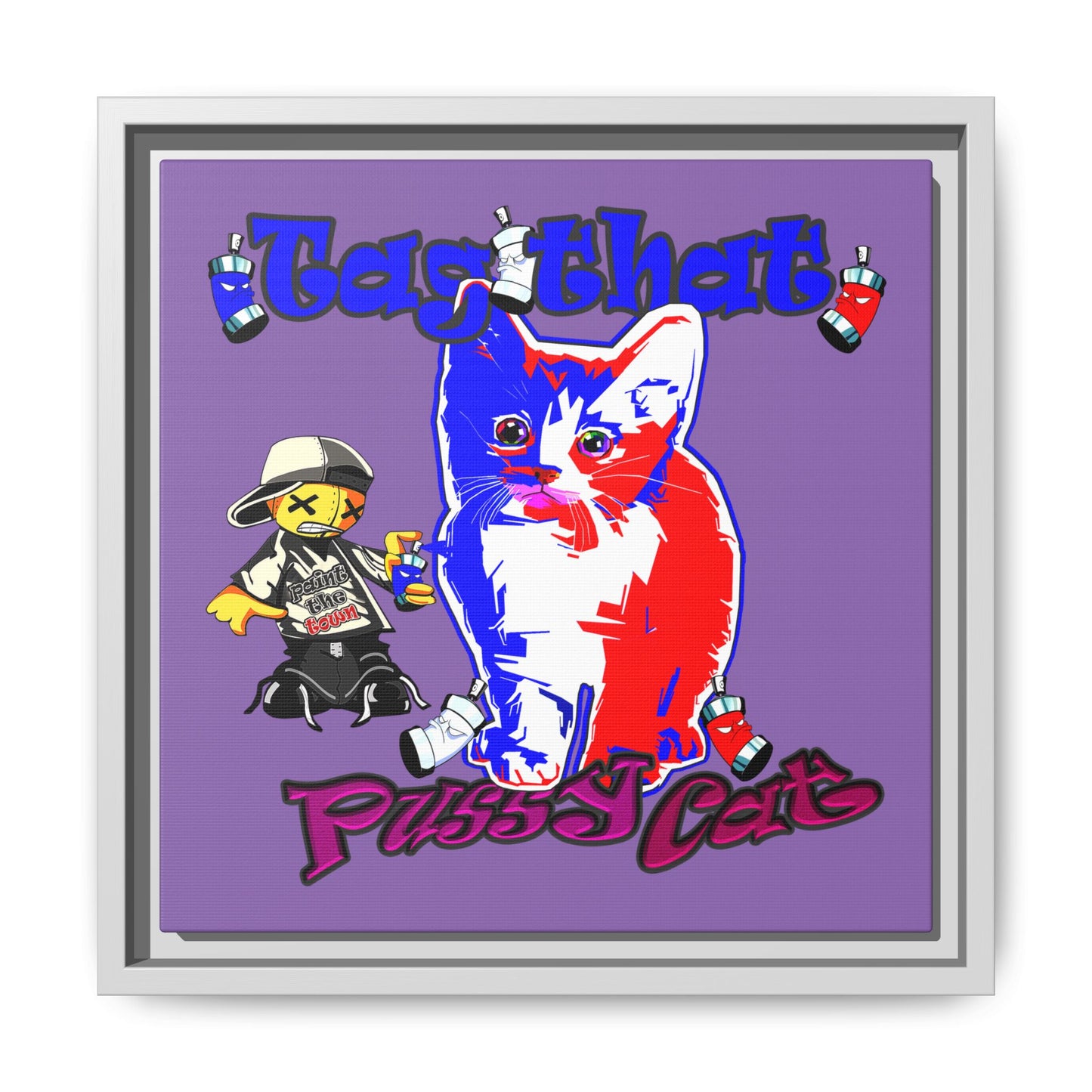 tag that - framed canvas art (light purple)