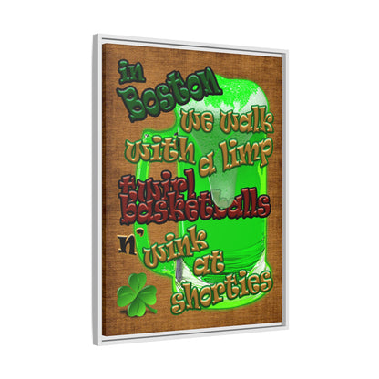 celtics logo - framed canvas art (brown papyrus)