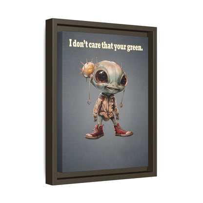 I don't care that your green - framed canvas art (grey-light grey)