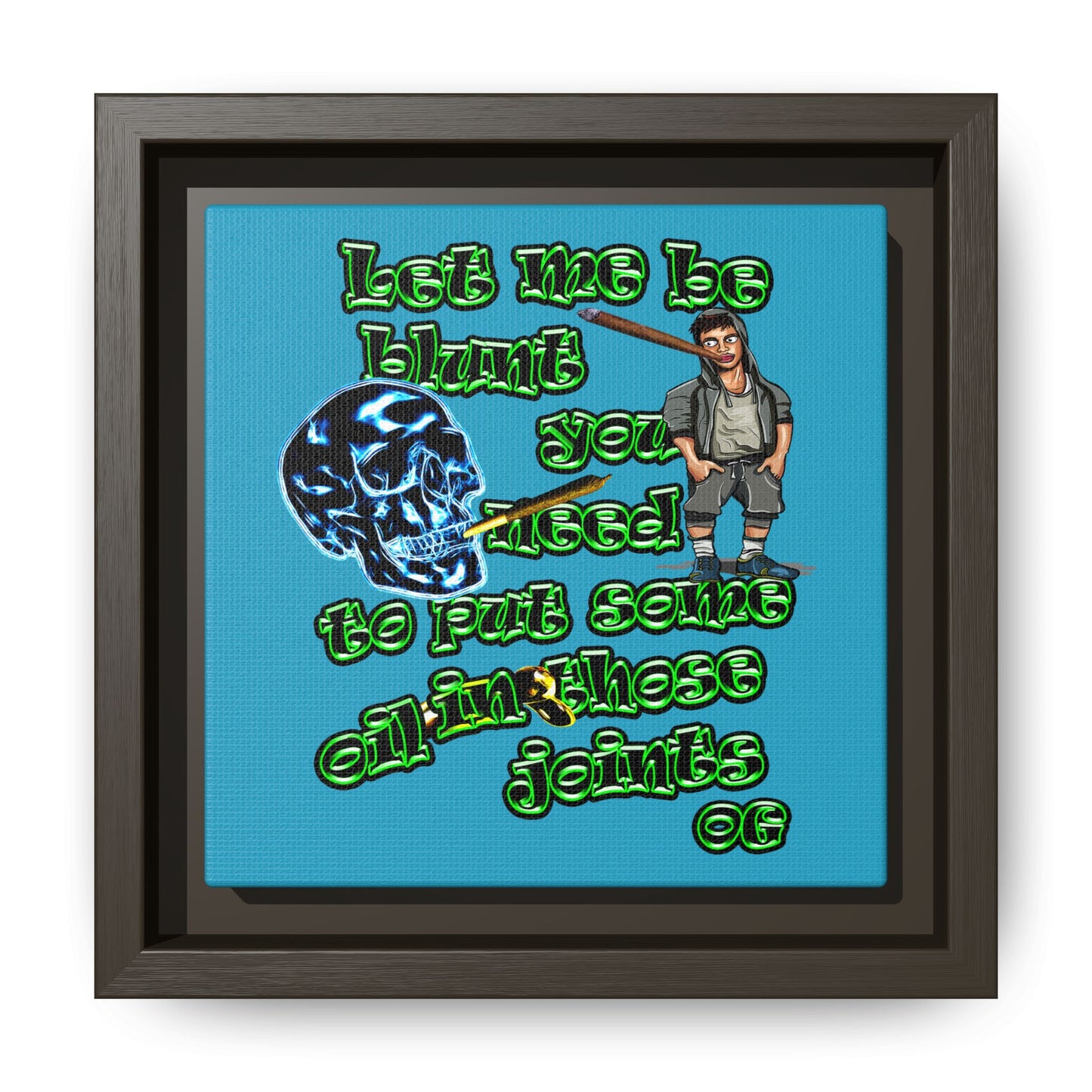 og - framed canvas art (turquoise)