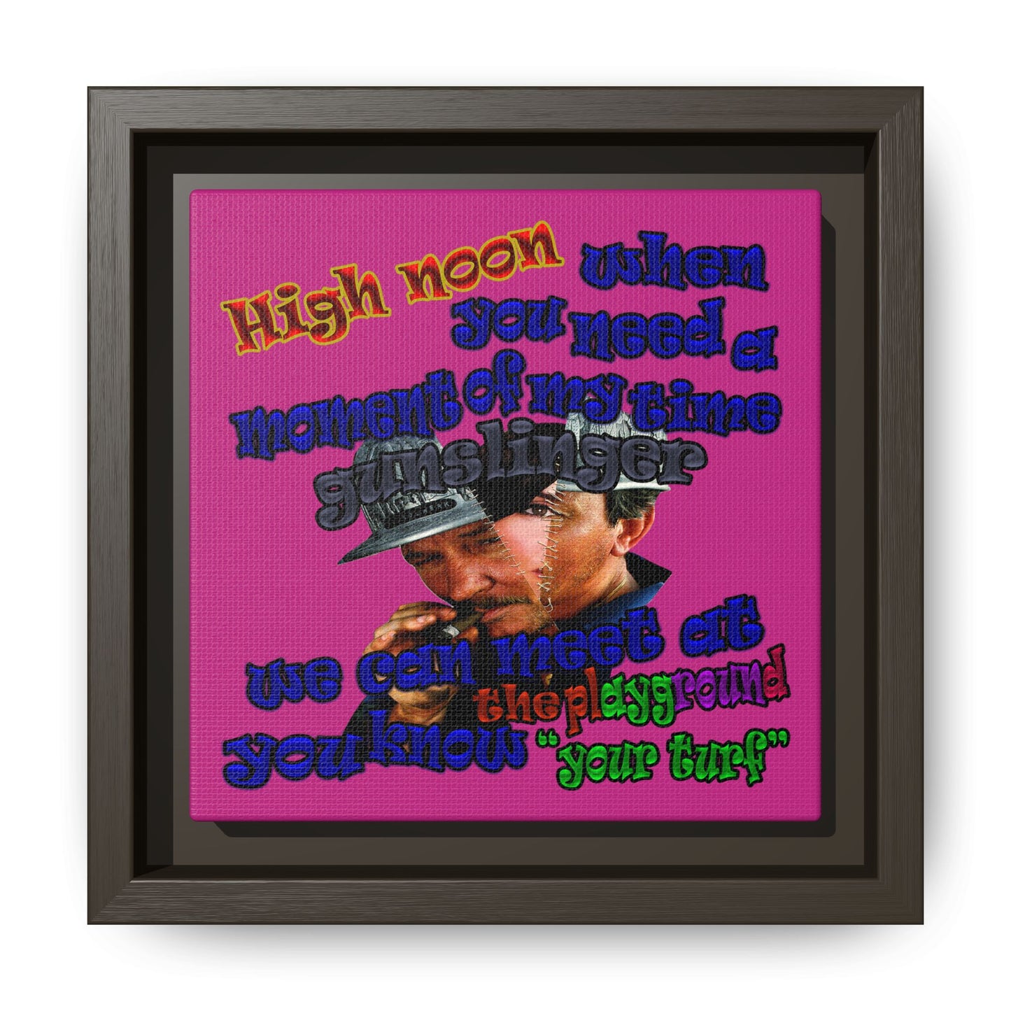high noon - framed canvas art (pink)