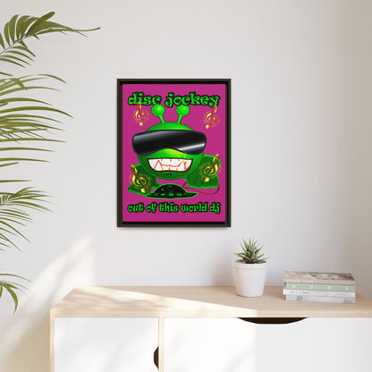 disc jockey - framed canvas art (pink)