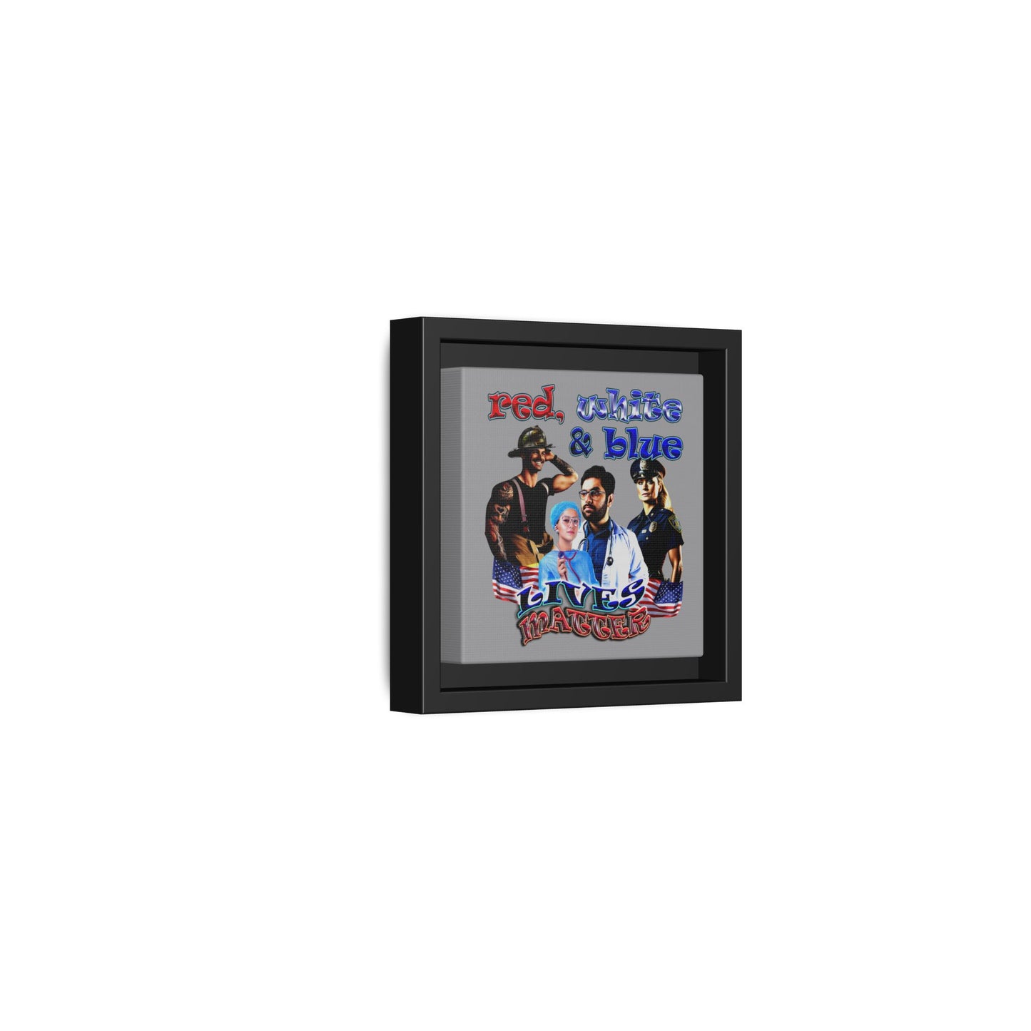 rw&b lives matter - framed canvas art (grey)