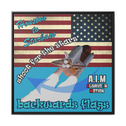 shoot for the stars - framed canvas art (turquoise)