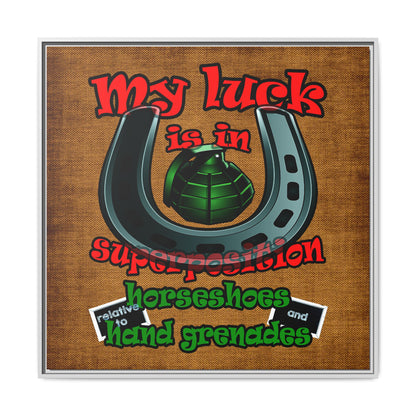 my luck - framed canvas art (brown papyrus)