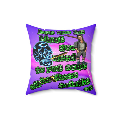 og - Faux Suede Square Pillow - (purple-pink wave)