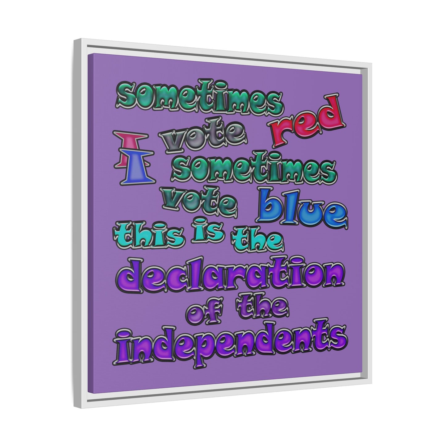 declaration of the independents - framed canvas art (light purple)