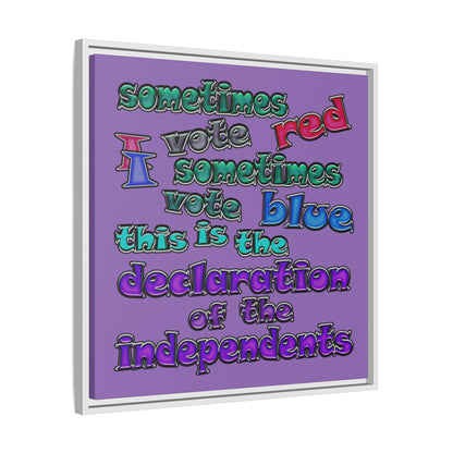 declaration of the independents - framed canvas art (light purple)
